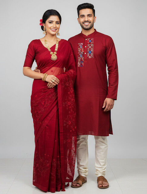 প্রিমিয়াম শাড়ি ও পাঞ্জাবি (দম্পতিদের পোশাক) - Image 5