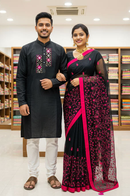 প্রিমিয়াম শাড়ি ও পাঞ্জাবি (দম্পতিদের পোশাক) - Image 2