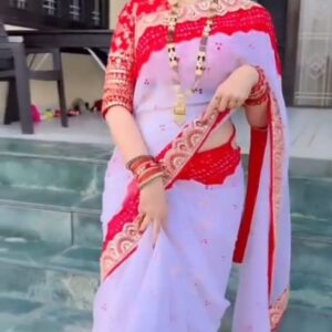 মাখন জর্জেট সিকোয়েন্স ওয়ার্ক শাড়ি